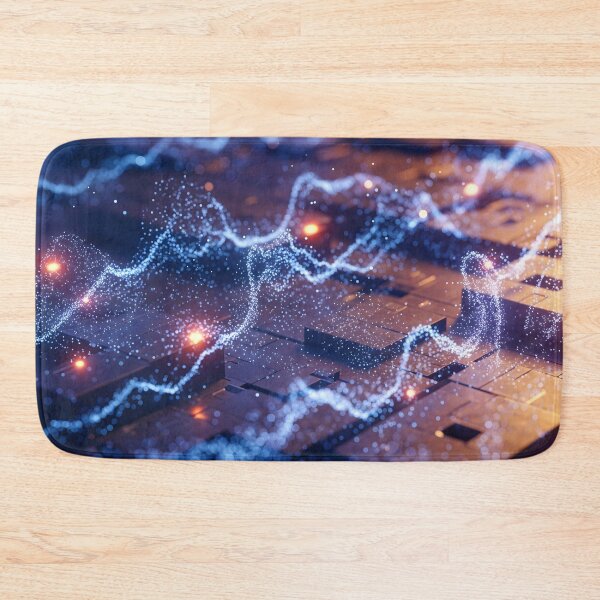 Item preview, An abstract background of glowing data waves designed and sold by homydesign.