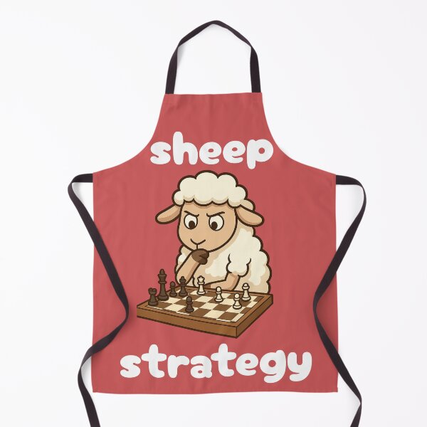 Item preview, Cartoon sheep playing chess designed and sold by AJTees99.