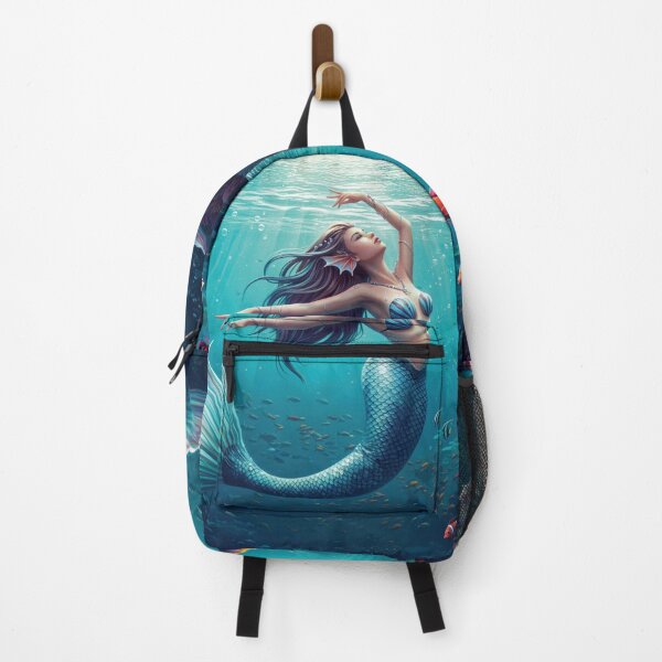 Item preview, Mermaid dancing with fishes underwater designed and sold by AnnArtshock.