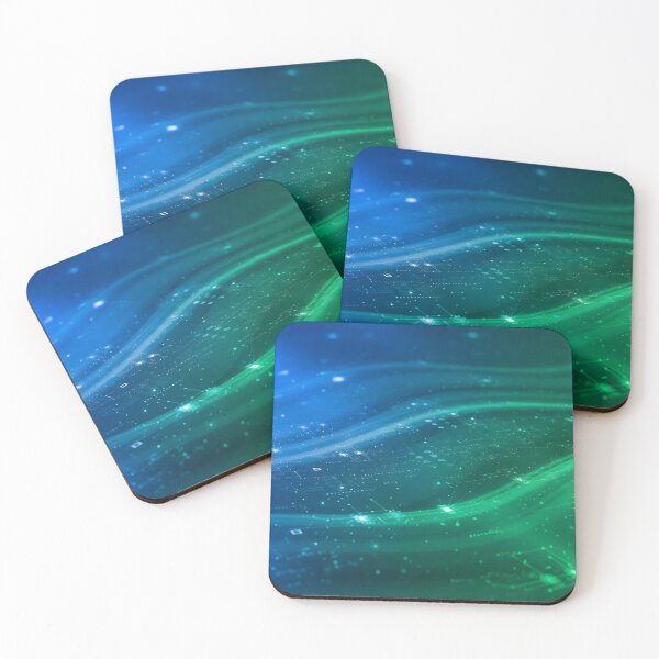 Item preview, An abstract background with flowing blue and green light designed and sold by homydesign.