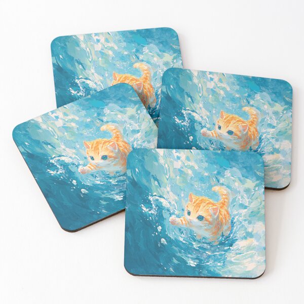 Item preview, Pawing the waves designed and sold by Cat-Wave-Dream.