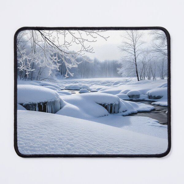 Item preview, Idyllic winter landscape with a frozen river designed and sold by homydesign.