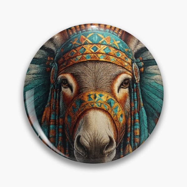 Item preview, Donkey in Tribal Feather Headdress designed and sold by MaioJnn.