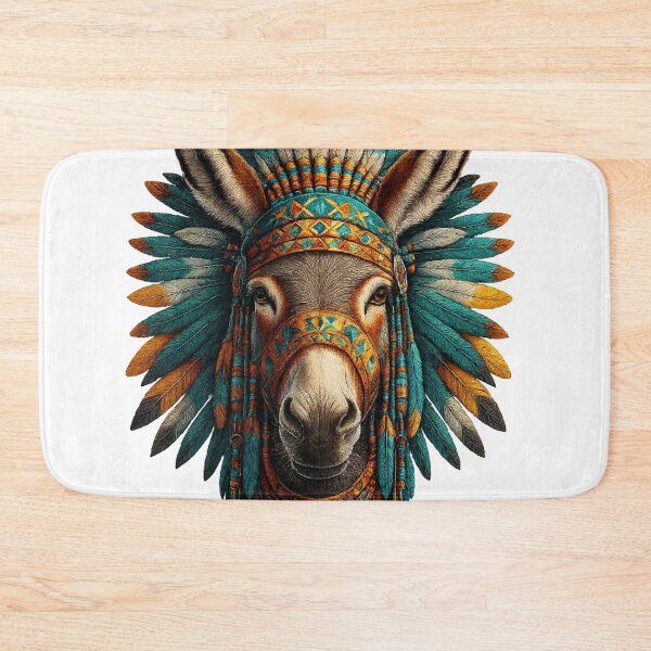 Item preview, Donkey in Tribal Feather Headdress designed and sold by MaioJnn.