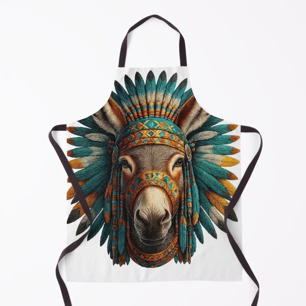 Item preview, Donkey in Tribal Feather Headdress designed and sold by MaioJnn.