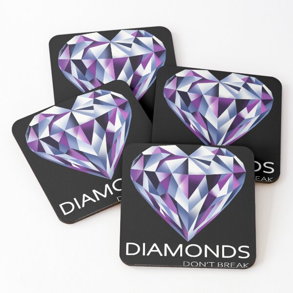 Item preview, Geometric Diamond Heart with “DIAMONDS DON’T BREAK” – Modern Motivational Art designed and sold by InFrameVision.