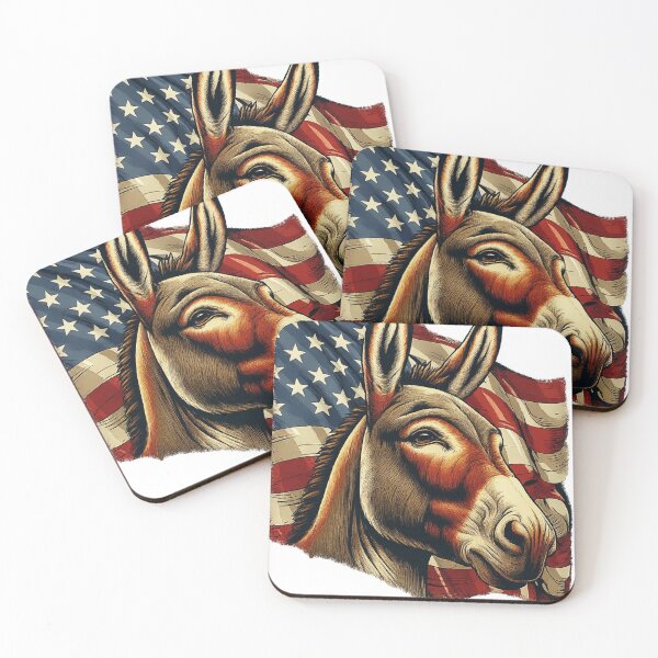 Item preview, Patriotic Donkey with American Flag designed and sold by MaioJnn.