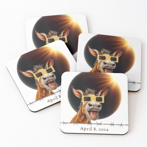 Item preview, Solar Eclipse Donkey with Glasses – April 8, 2024 designed and sold by MaioJnn.