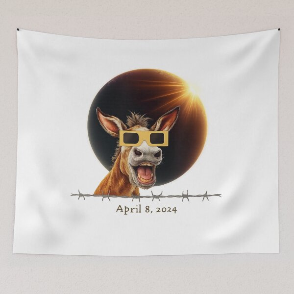 Item preview, Solar Eclipse Donkey with Glasses – April 8, 2024 designed and sold by MaioJnn.