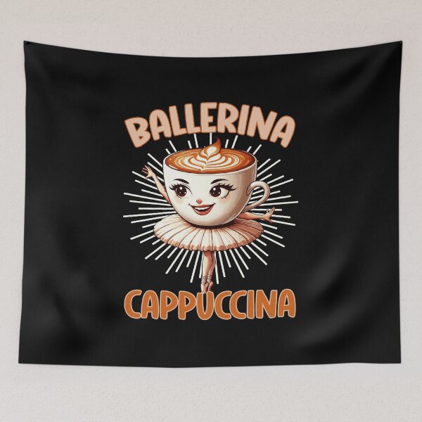 Item preview, Ballerina Cappuccina Latte Cup Character with Retro Rays designed and sold by jotaro210.