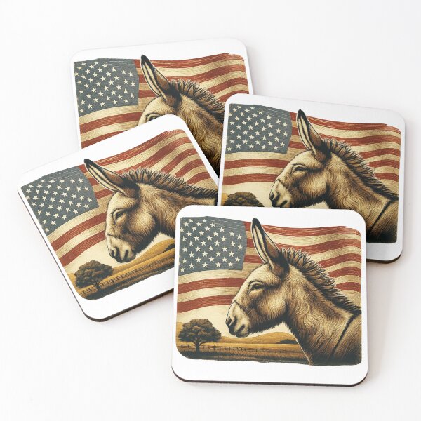 Item preview, Donkey Silhouette with American Flag Background designed and sold by MaioJnn.