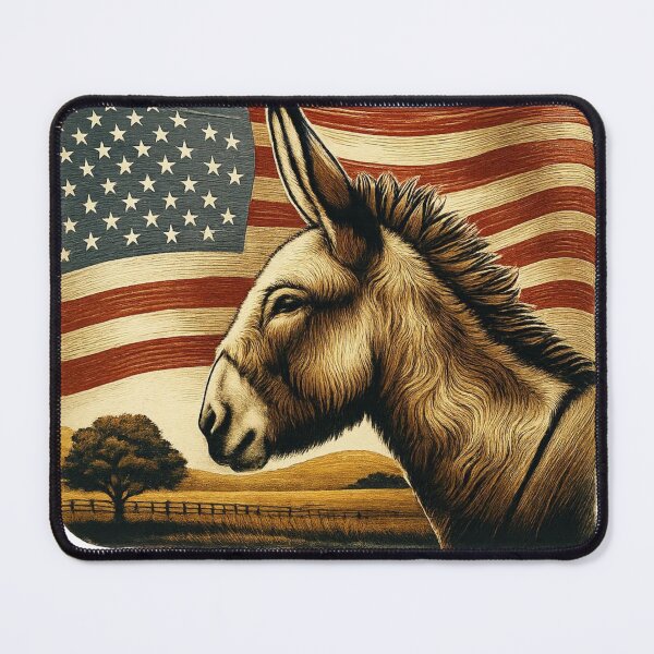 Item preview, Donkey Silhouette with American Flag Background designed and sold by MaioJnn.