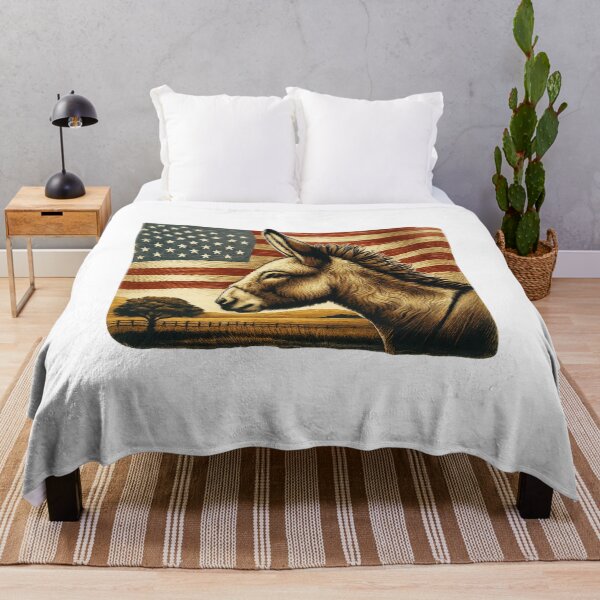 Item preview, Donkey Silhouette with American Flag Background designed and sold by MaioJnn.