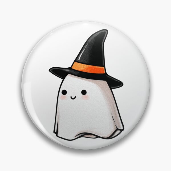 Item preview, Cute Ghost Character Dressed As Witch In Halloween Cartoon Style designed and sold by KanDa-Shop.