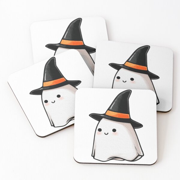 Item preview, Cute Ghost Character Dressed As Witch In Halloween Cartoon Style designed and sold by KanDa-Shop.