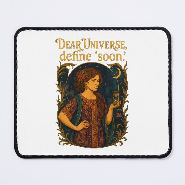 Item preview, Dear Universe Define Soon Art Nouveau T-Shirt | Patience Humor Spiritual designed and sold by MySpiritTravels.