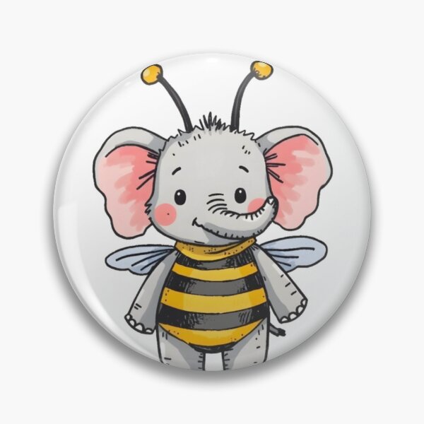 Item preview, Bumble Bee Kind Elephant designed and sold by Inkwell Studio Designs.
