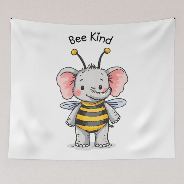 Item preview, Bumble Bee Kind Elephant designed and sold by Inkwell Studio Designs.