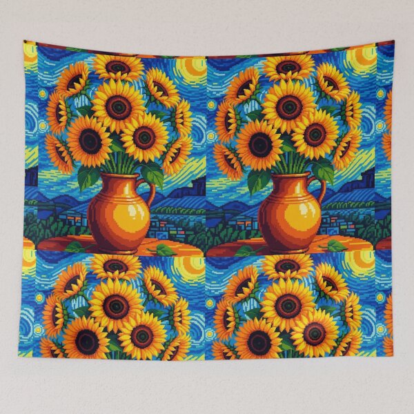 Item preview, Pixel Art Sunflowers – Retro 16-Bit Van Gogh Tee designed and sold by Cherry Peony.