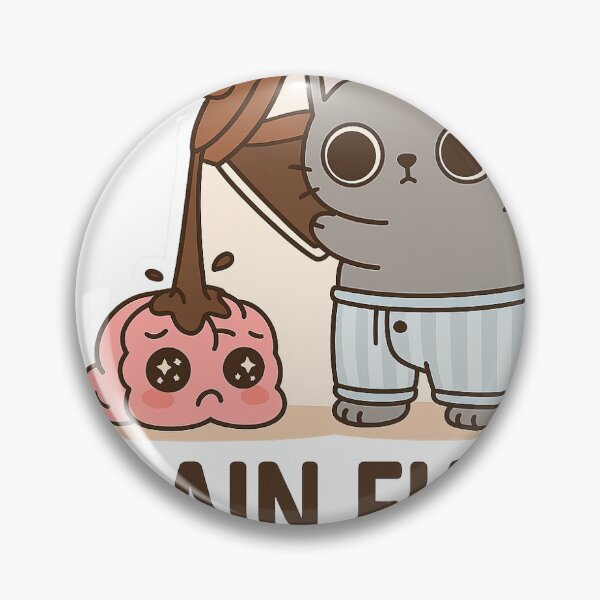 Item preview, Brain Fuel – Funny Coffee Cat & Brain Sticker designed and sold by Lushoora.