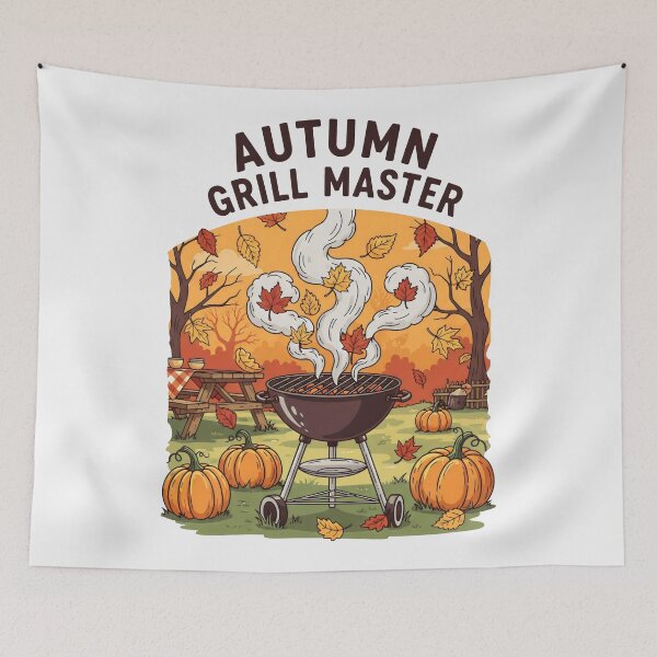 Item preview, Festive Autumn Grill Scene with Picnic Table designed and sold by SplashTastic.
