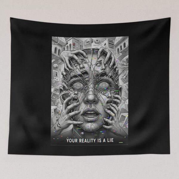 Item preview, Your Reality Is a Lie – Surreal Distorted Face & Glitch Horror Design designed and sold by InkwildStudio.