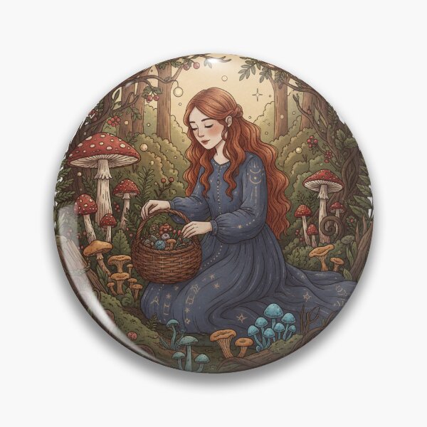 Item preview, Foraging for magic in the enchanted woods sticker designed and sold by GingerLabz.