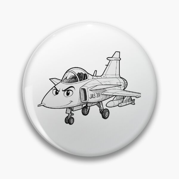 Item preview, Cartoon JAS 39 Fighter Jet Illustration designed and sold by Chabangi.