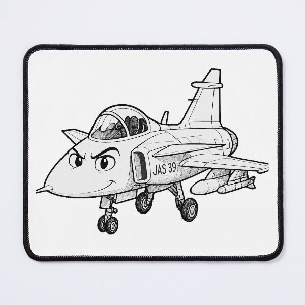 Item preview, Cartoon JAS 39 Fighter Jet Illustration designed and sold by Chabangi.