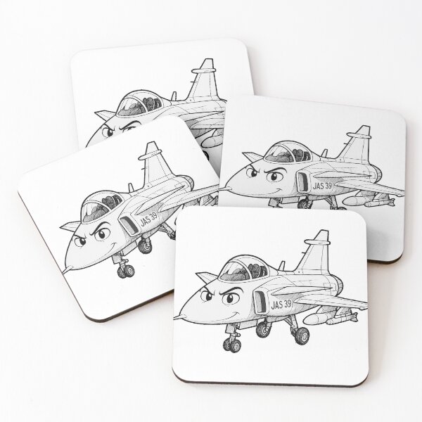 Item preview, Cartoon JAS 39 Fighter Jet Illustration designed and sold by Chabangi.