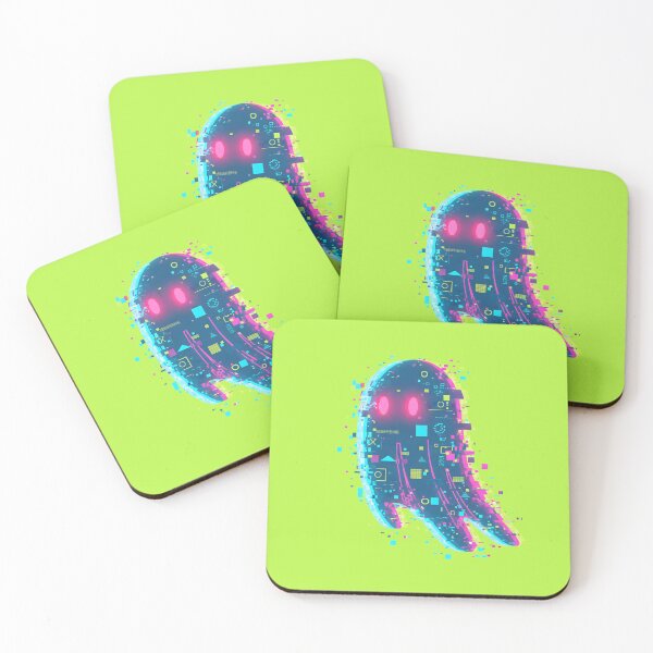Item preview, Glitchy Neon Cyber Ghost – Transparent Vector Design designed and sold by Nuvra Clothing.