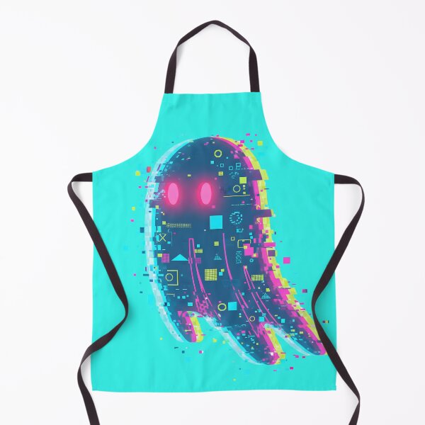 Item preview, Glitchy Neon Cyber Ghost – Transparent Vector Design designed and sold by Nuvra Clothing.