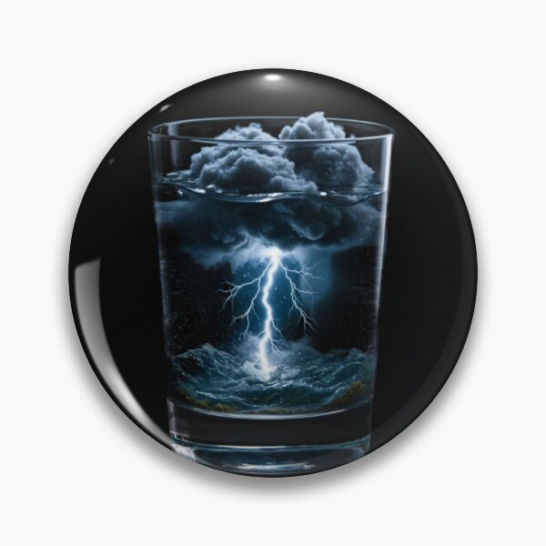 Item preview, Miniature Storm in a Glass of Water – Hyperrealistic Lightning and Waves designed and sold by PixelVibe782.