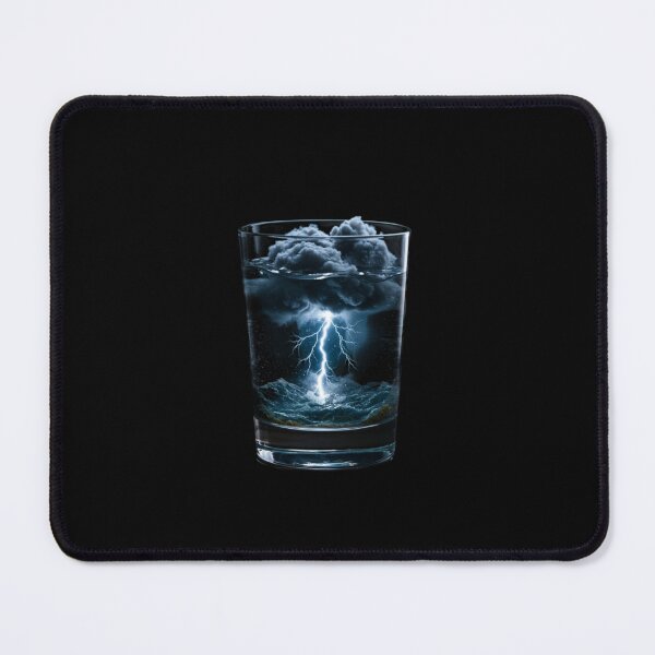 Item preview, Miniature Storm in a Glass of Water – Hyperrealistic Lightning and Waves designed and sold by PixelVibe782.
