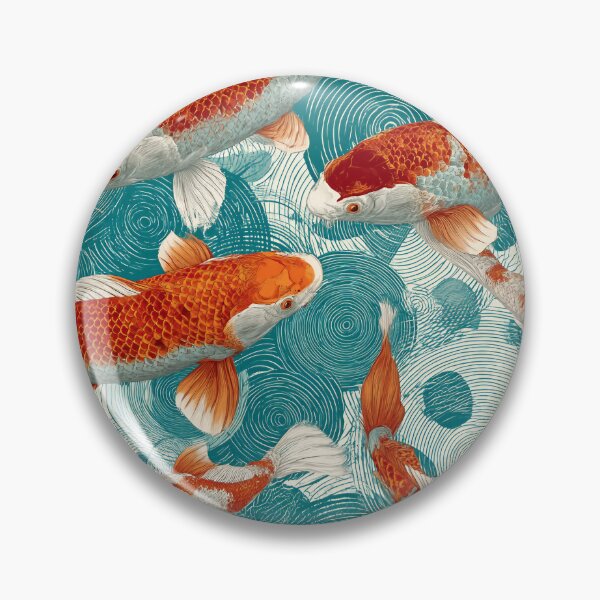 Item preview, Koi fish and water waves – seamless pattern designed and sold by Meiersbeste.