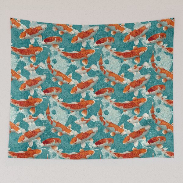 Item preview, Koi fish and water waves – seamless pattern designed and sold by Meiersbeste.