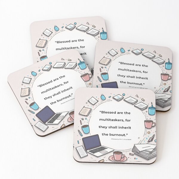 Item preview, Blessed Are the Multitaskers designed and sold by The Cubicle Saint.