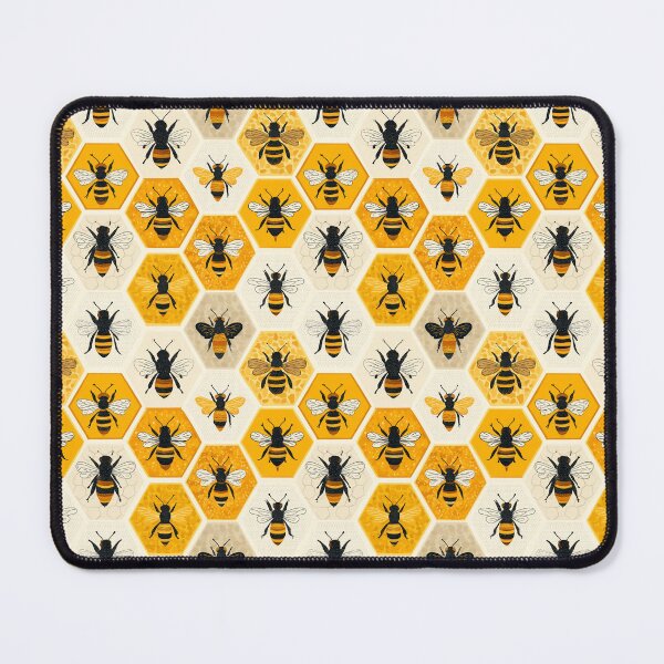 Item preview, Bees and honeycombs – seamless pattern design designed and sold by Meiersbeste.