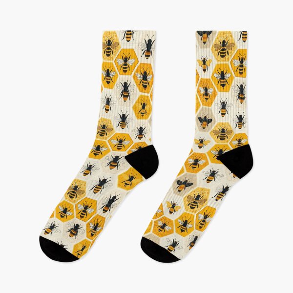 Item preview, Bees and honeycombs – seamless pattern design designed and sold by Meiersbeste.