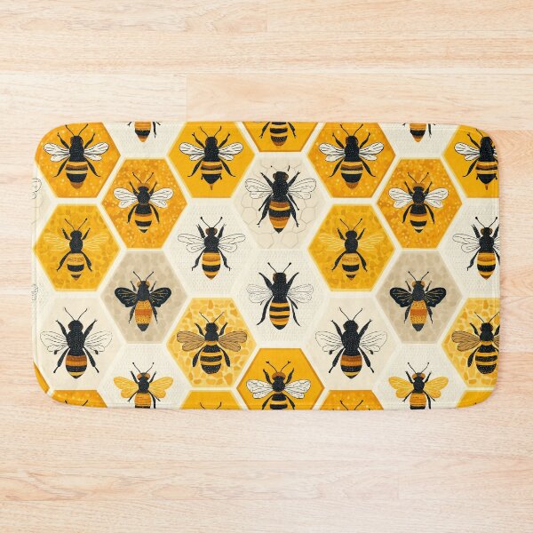 Item preview, Bees and honeycombs – seamless pattern design designed and sold by Meiersbeste.