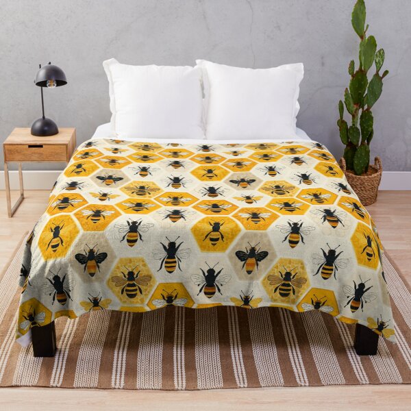 Item preview, Bees and honeycombs – seamless pattern design designed and sold by Meiersbeste.
