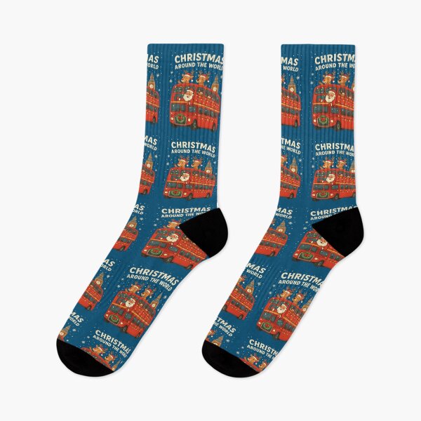 Item preview, Santa’s London Bus – Christmas Around the World Tour designed and sold by Globalcitytees.