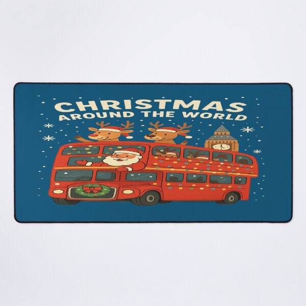 Item preview, Santa’s London Bus – Christmas Around the World Tour designed and sold by Globalcitytees.