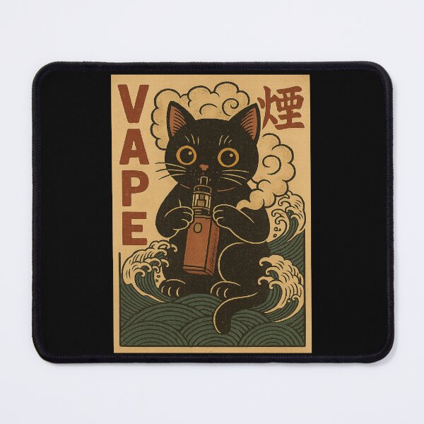 Item preview, Vintage Japanese Vape Cat – Retro Poster Art designed and sold by House of Taste Designs.