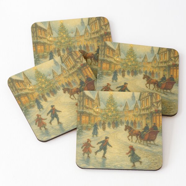 Item preview, Vintage Christmas Village – Nostalgic Winter Holiday Illustration designed and sold by Meandmyshop.