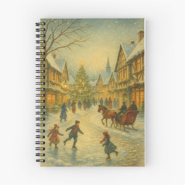 Item preview, Vintage Christmas Village – Nostalgic Winter Holiday Illustration designed and sold by Meandmyshop.