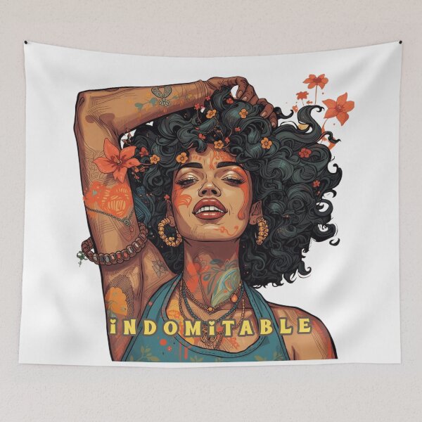 Item preview, Indomitable — Tattooed Floral Queen (Empowerment Illustration) designed and sold by Feel It All Club.