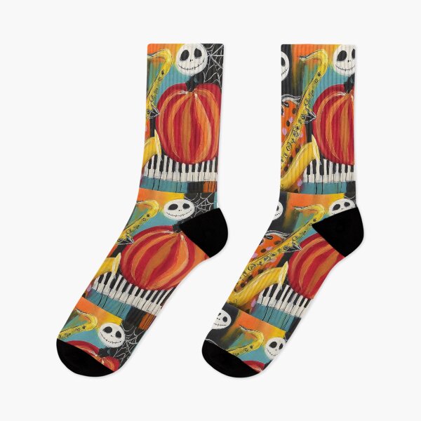 Item preview, Strike Up the Band with Skeleton Musicians Pumpkins and Cobwebs in a Festive Halloween Scene designed and sold by OlfactoART Studio.
