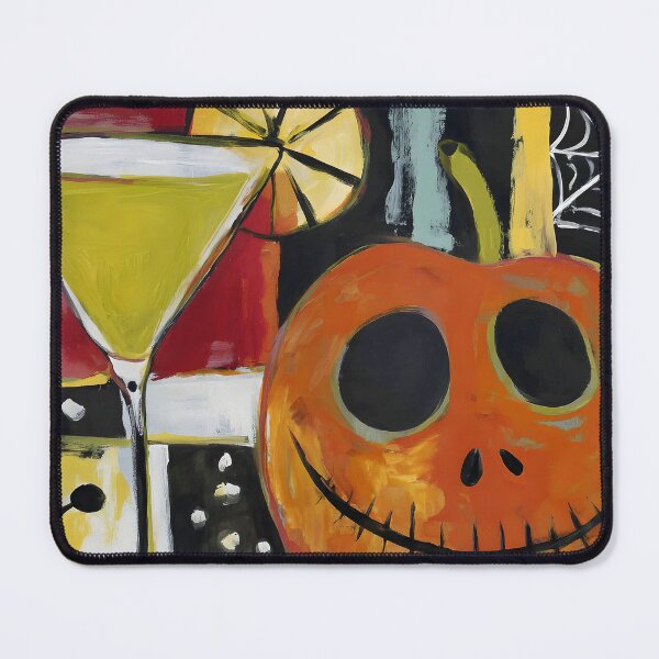 Item preview, Raise a Halloween Toast with Smiling Jack-o-Lantern Cocktail and Playful Geometric Designs designed and sold by OlfactoART Studio.