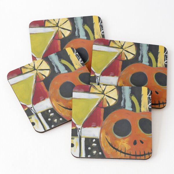 Item preview, Raise a Halloween Toast with Smiling Jack-o-Lantern Cocktail and Playful Geometric Designs designed and sold by OlfactoART Studio.